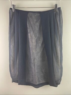 NWT Poleci Navy Sheer Layered Midi Skirt Size 6